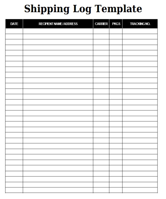 excel shipping form
